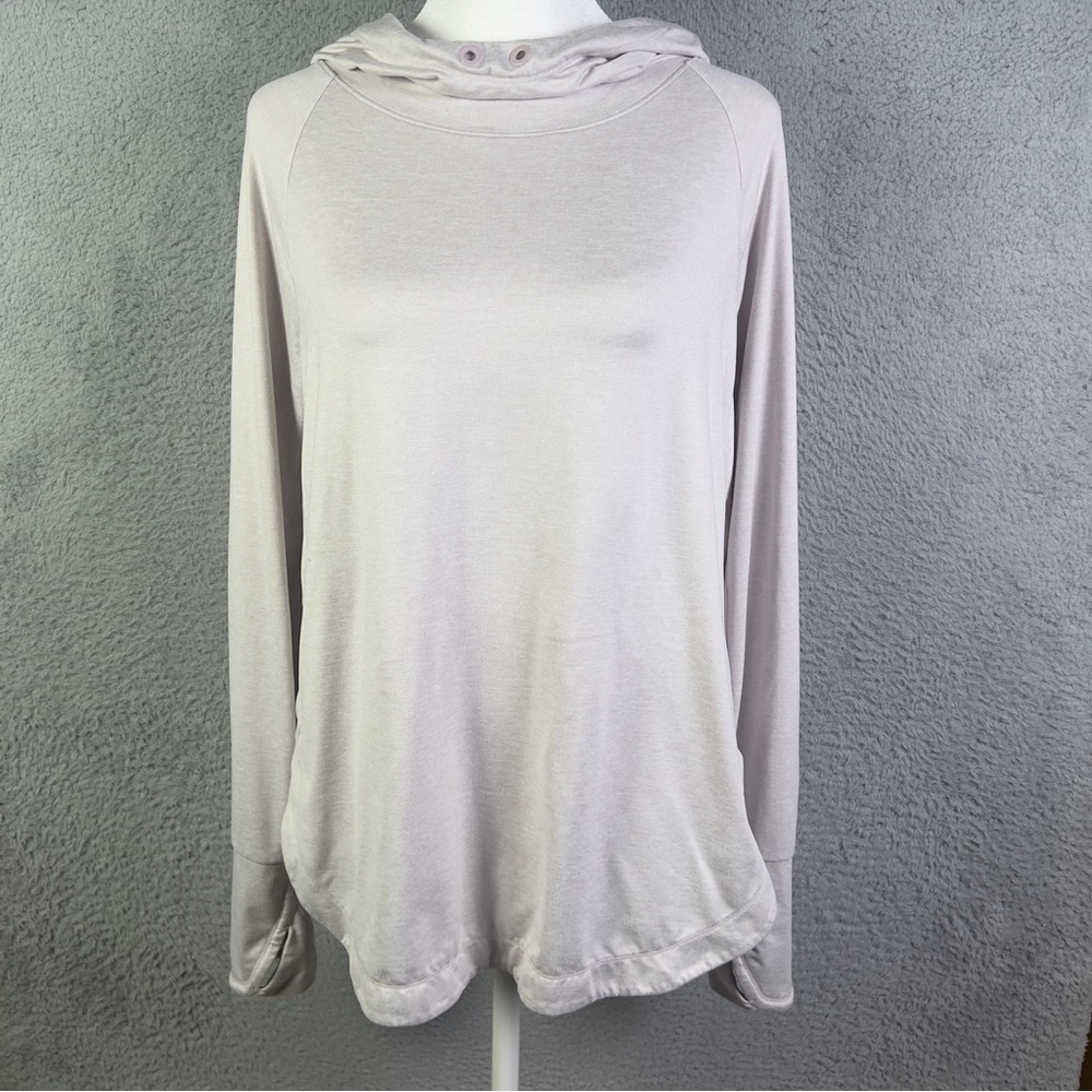 Athleta Uptempo Hoodie Sweatshirt Womens Small Heather Pink Long Sleeve Active
